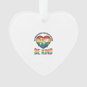 Be Kind World Heart Rainbow Vector T-Shirt Design_ Ornament