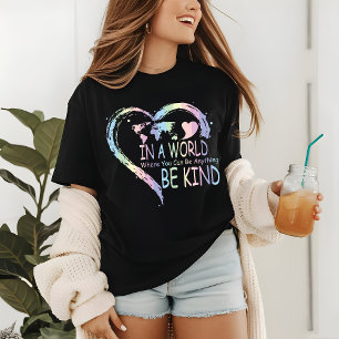 Be Kind World Modern Girly Love Heart Tri-Blend Shirt