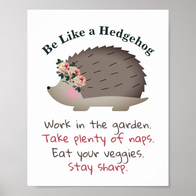 Be Like a Hedgehog Poster (Front)