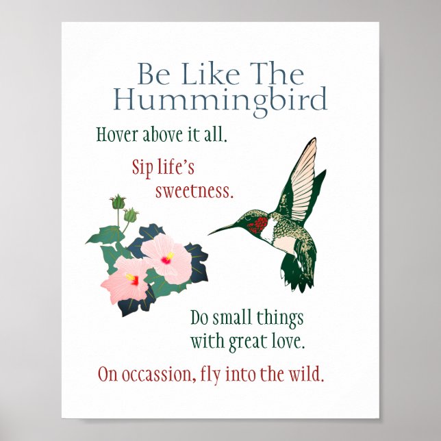 Be Like a Hummingbird Poster (Front)