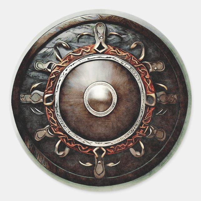 Be like a Viking shield, steadfast and unbreakable Classic Round Sticker (Front)