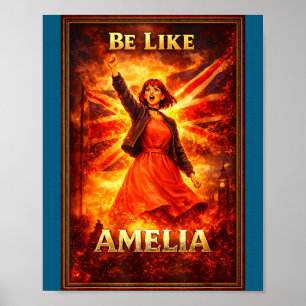 Be like amelia vintage union jack british uk poster