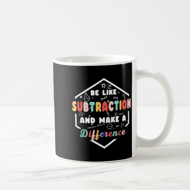 Be Like Subtraction Math Quote Chalkboard Teacher  Coffee Mug (Right)
