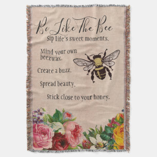 Be Like the Bee Throw Blanket