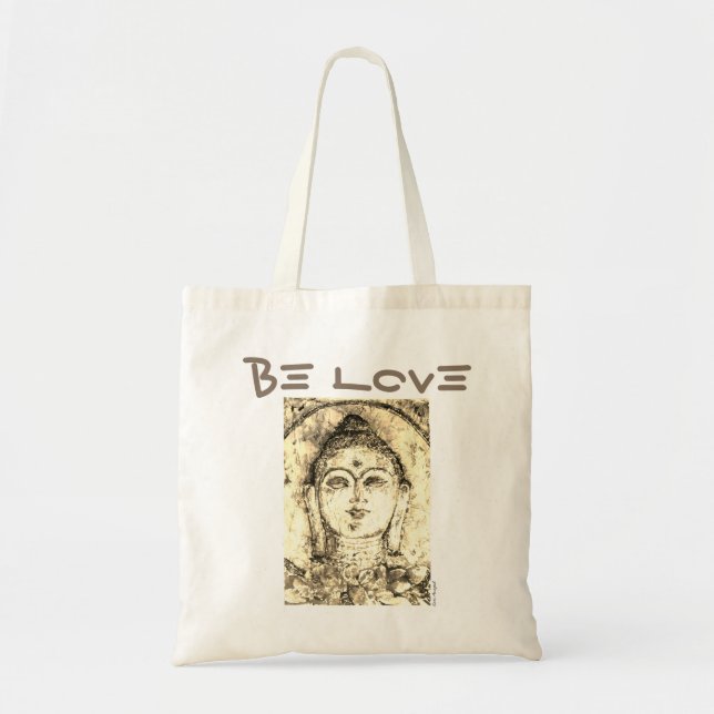 Be Love Buddha Watercolor Art Tote (Front)