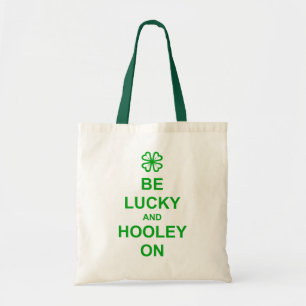 'Be Lucky' Green budget tote bag