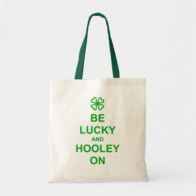 'Be Lucky' Green budget tote bag (Front)