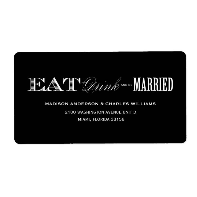 & BE MARRIED | ADDRESS LABELS (Front)