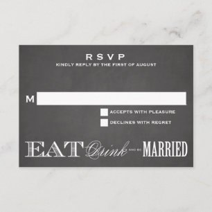 BE MARRIED CHALKBOARD RSVP 3.5 x 5 Card