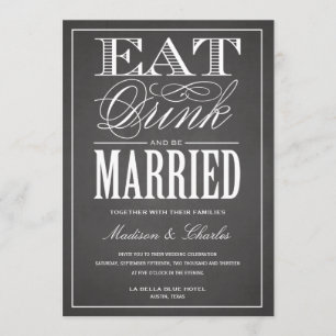 BE MARRIED CHALKBOARD   WEDDING INVITATION
