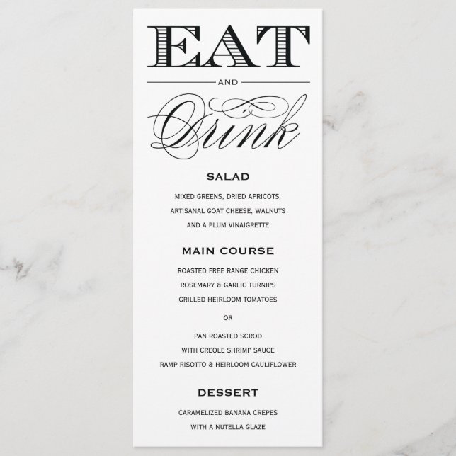 & BE MARRIED | MENU (Front)