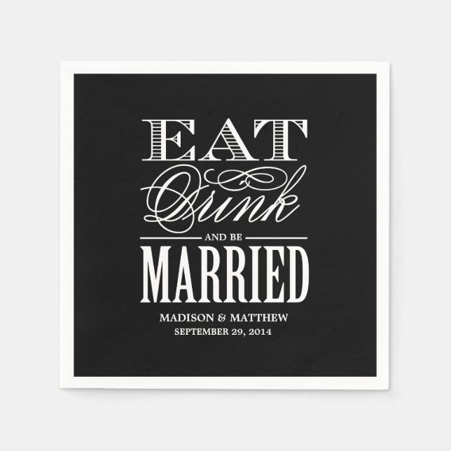 Be Married | Personalised Paper Napkins (Front)
