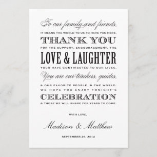 Be Married Reception Thank You Cards