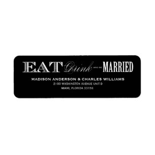 & BE MARRIED   RETURN ADDRESS LABELS