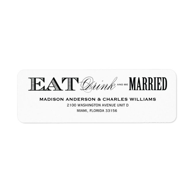 & BE MARRIED | RETURN ADDRESS LABELS (Front)