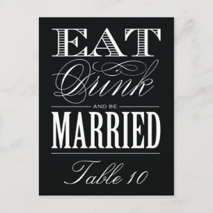 & BE MARRIED   TABLE NUMBER POSTCARD