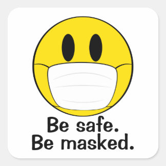 Be Masked Emoji Square Sticker