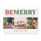 Be Merry | 3 Photo Collage Magnetic Christmas Card