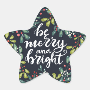 Be Merry and Bright Botanical Christmas Star Seal