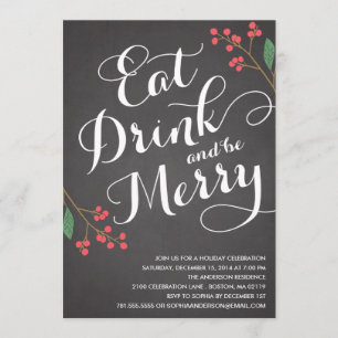 BE MERRY BERRIES   HOLIDAY PARTY INVITATION