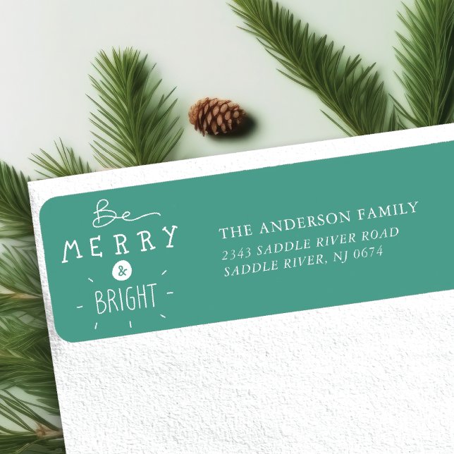 Be Merry & Bright Holiday Return Address Label (Creator Uploaded)