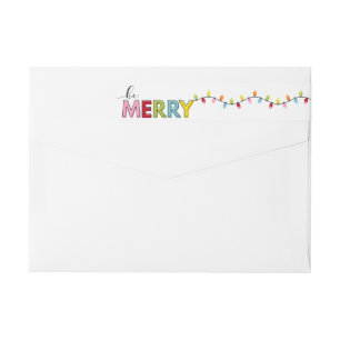 Be Merry Christmas Card Return Address Wrap Around Label