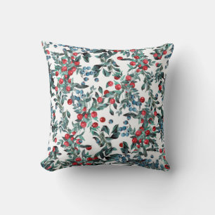 Be merry! Christmas festive berries wreath Cushion