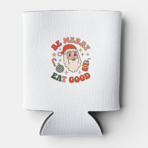 Be Merry Eat Good Christmas Santa Soda Candy Cane Can Cooler