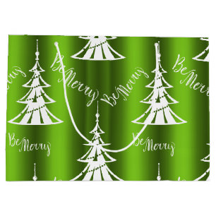 Be Merry Green Christmas Large Gift Bag
