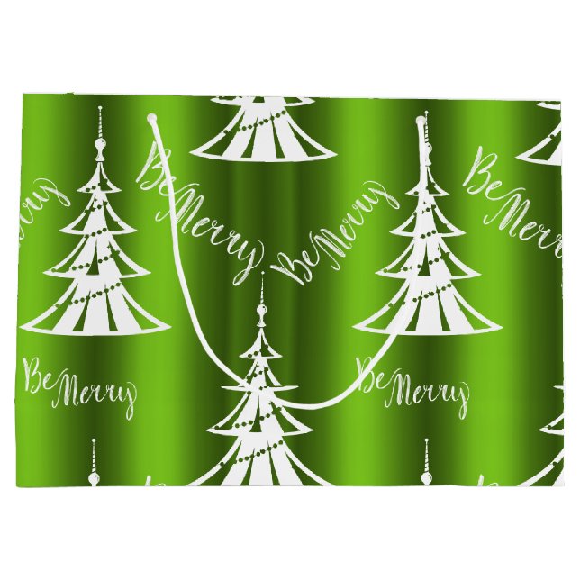 Be Merry Green Christmas Large Gift Bag (Back)