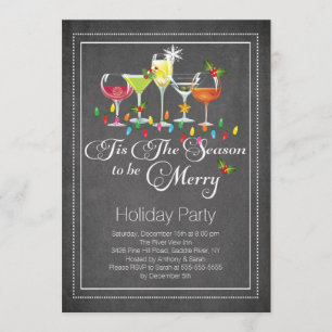 Be Merry Holiday Cocktail Party Invitation
