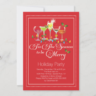 Be Merry Holiday Cocktail Party Invitation