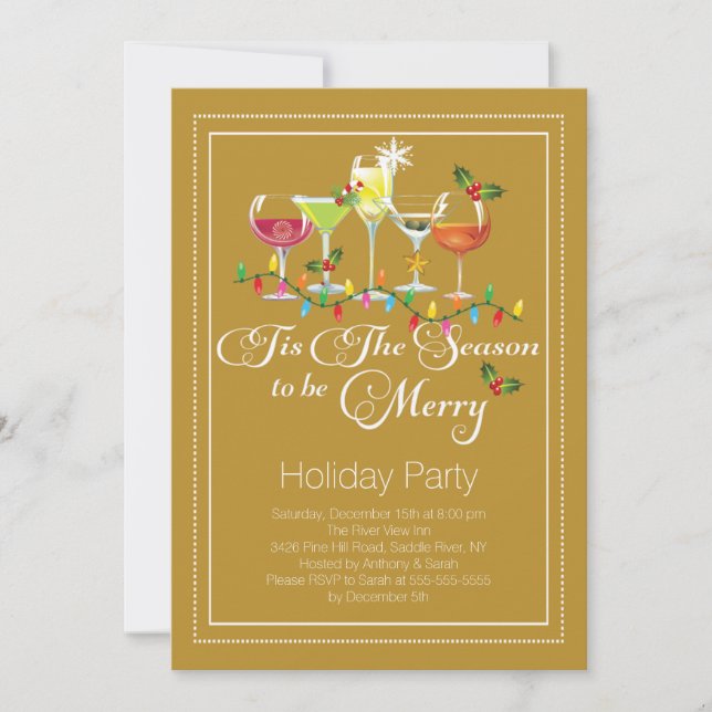 Be Merry Holiday Cocktail Party Invitation (Front)