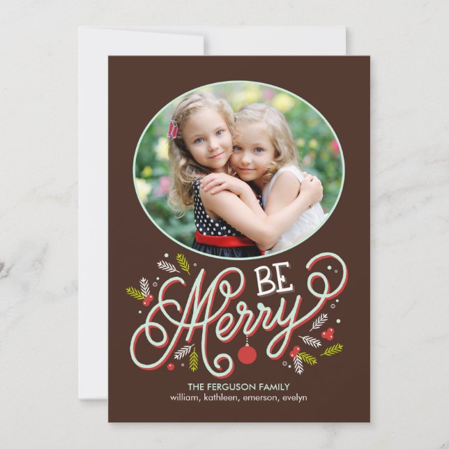 Be Merry Holiday Photo Cards (Front)