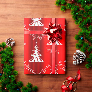 Be Merry Red Christmas Wrapping Paper