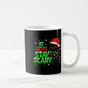Be Merry Stay Y Black Cat Funny Halloween Christma Coffee Mug