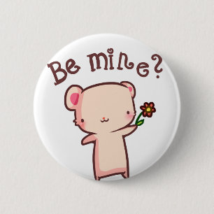 Be mine? 6 cm round badge