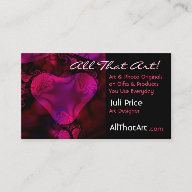 "Be Mine" Abstract Heart Business Card (Front)