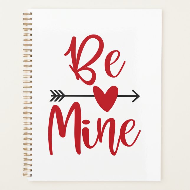 Be Mine Arrow Through Heart Valentine's Day Drawst Planner (Front)
