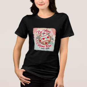 Be Mine Baseball Art Tri-Blend Shirt