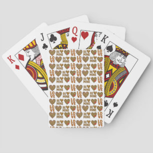 Be Mine Be My Valentine Cheetah Print Playing Cards