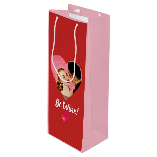 Be Mine!  Be Wine! Wine Gift Bag (Front Angled)