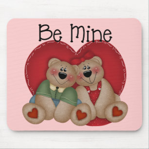 Be Mine Bear Couple Mousepad