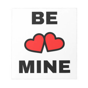 Be Mine Black Notepad