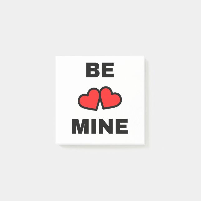 Be Mine Black Post-it Notes (Front)