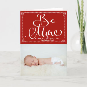 Be Mine Calligraphy Photo Valentine's Day Card