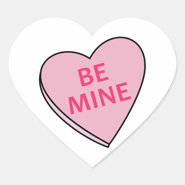 BE MINE CANDY HEART STICKER (Front)