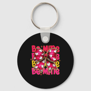 Be Mine Coquette Bow Heart Valentine Key Ring