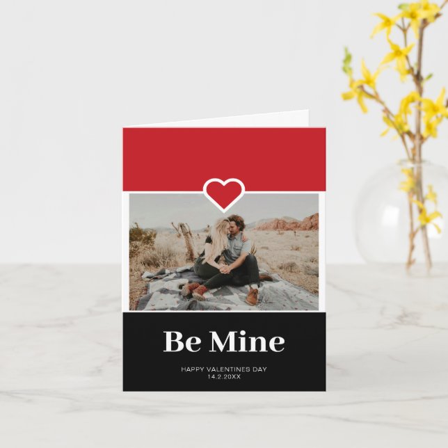 Be Mine Custom Photo Valentine's Day Card  (Yellow Flower)