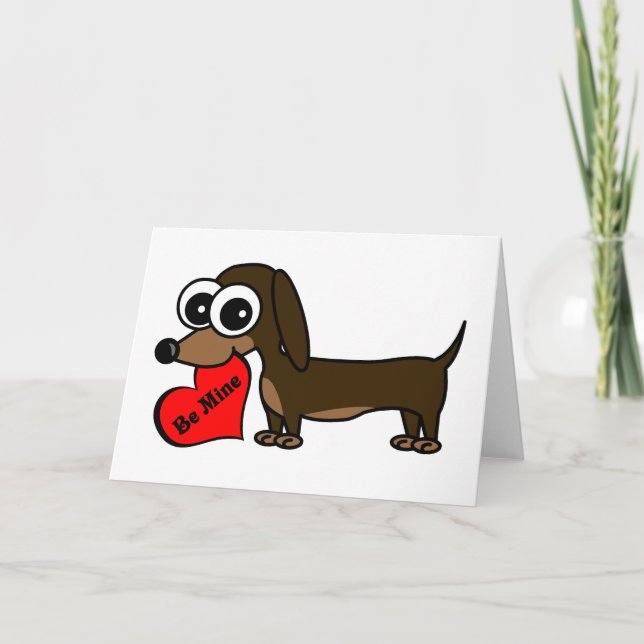 Be Mine Cute Dog Valentine's Day Card (Front)
